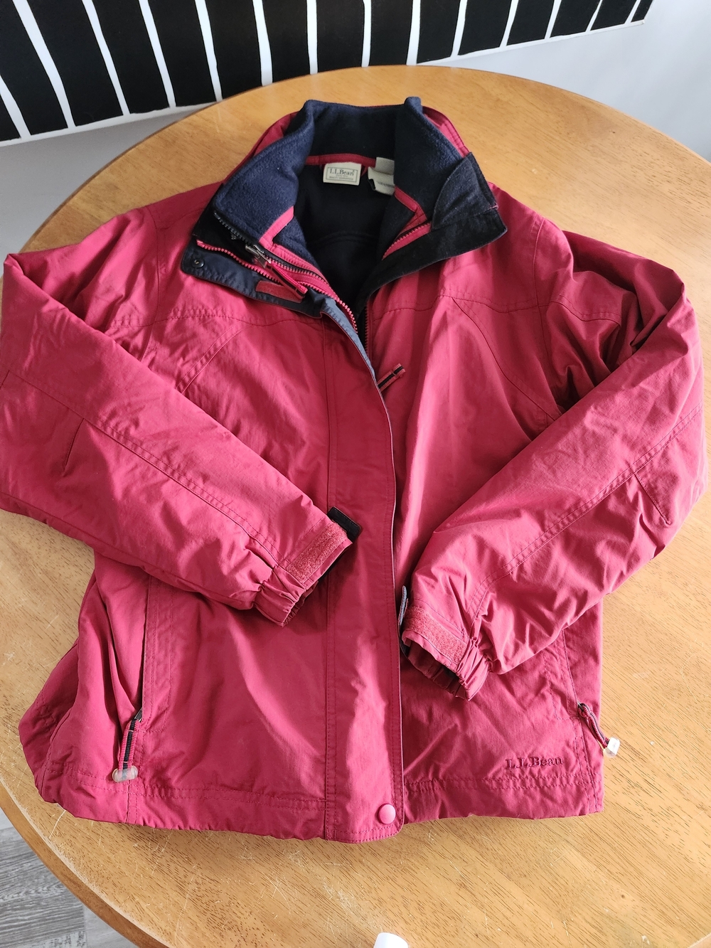 Vintage L.L.Bean Red 3-in-1 Jacket Removable Fleece Lined Hooded Coat